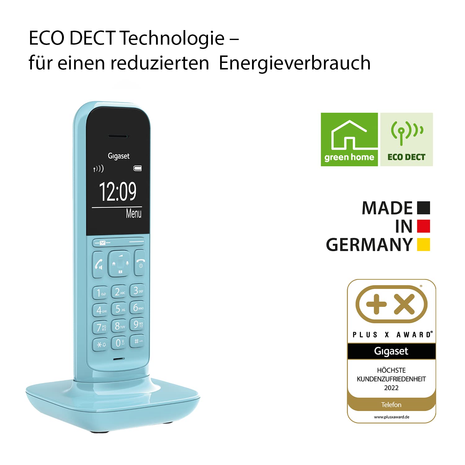 Gigaset CL390HX - Design DECT-Mobilteil mit Ladeschale - Fritzbox-kompatibel - Schnurloses Telefon für Router und DECT-Basis - Direktwahlfunktion - Schutz vor unerwünschten Anrufen, purist blue
