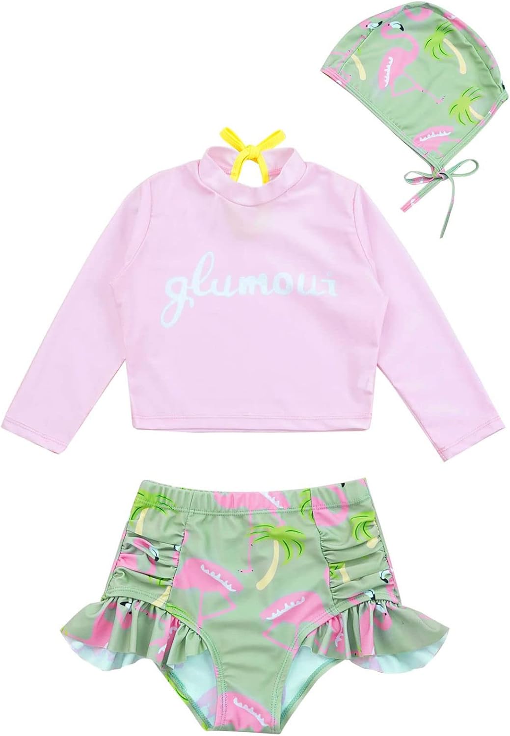 Toddler Girls UPF 50+ Sun Protection Rash Guard Set Swimsuit Tankini Swimwear Bathing Suit