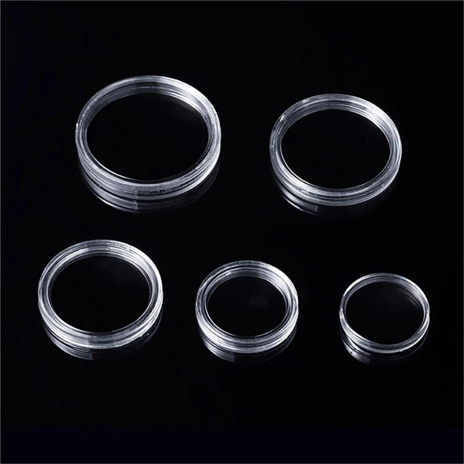 Portamonete in plastica trasparente, per monete e monete, 150 pezzi, 50 x 4 mm