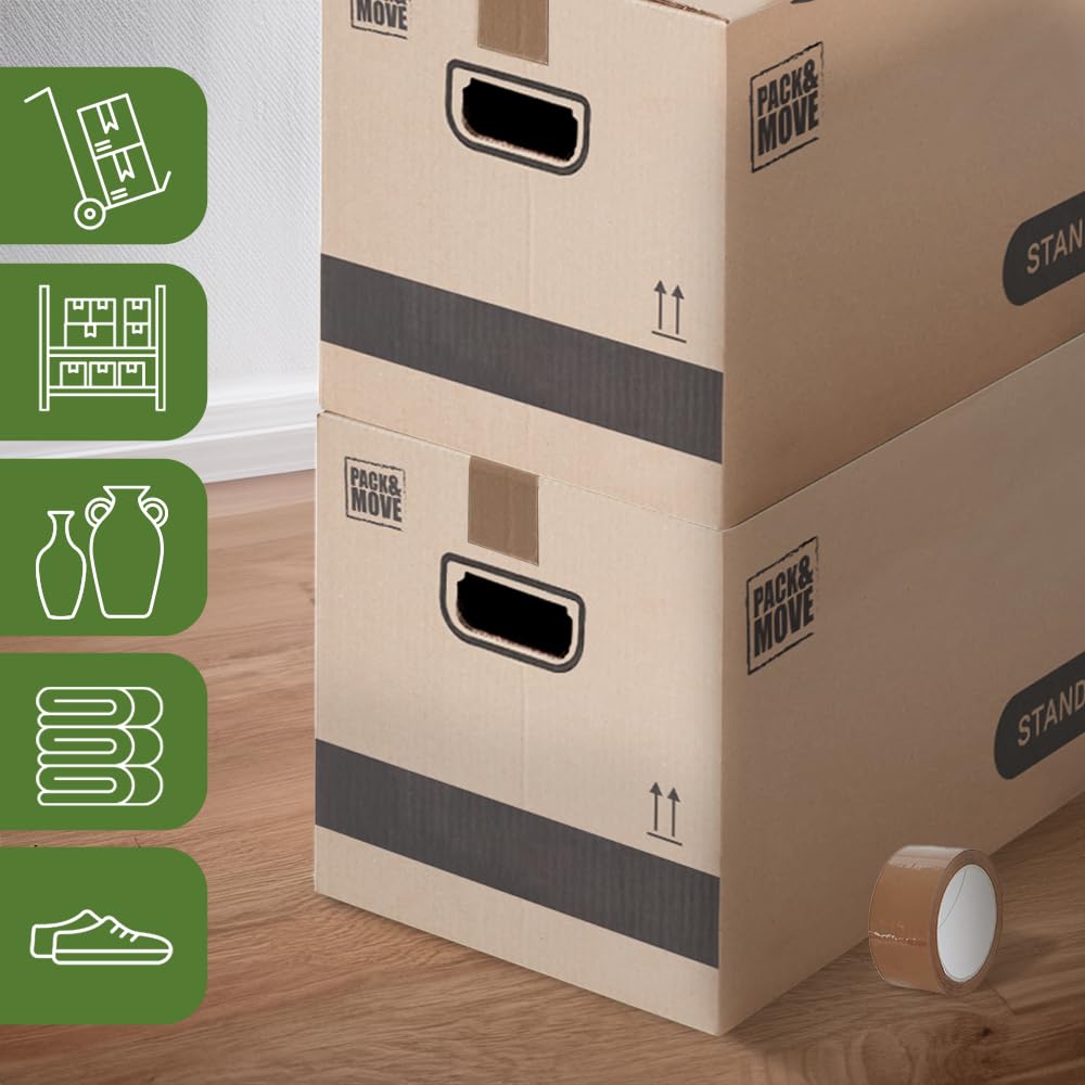 Lot de 40 cartons de déménagement 54L - 60x30x30 cm - Made in France - 70% FSC certifé - Pack & Move