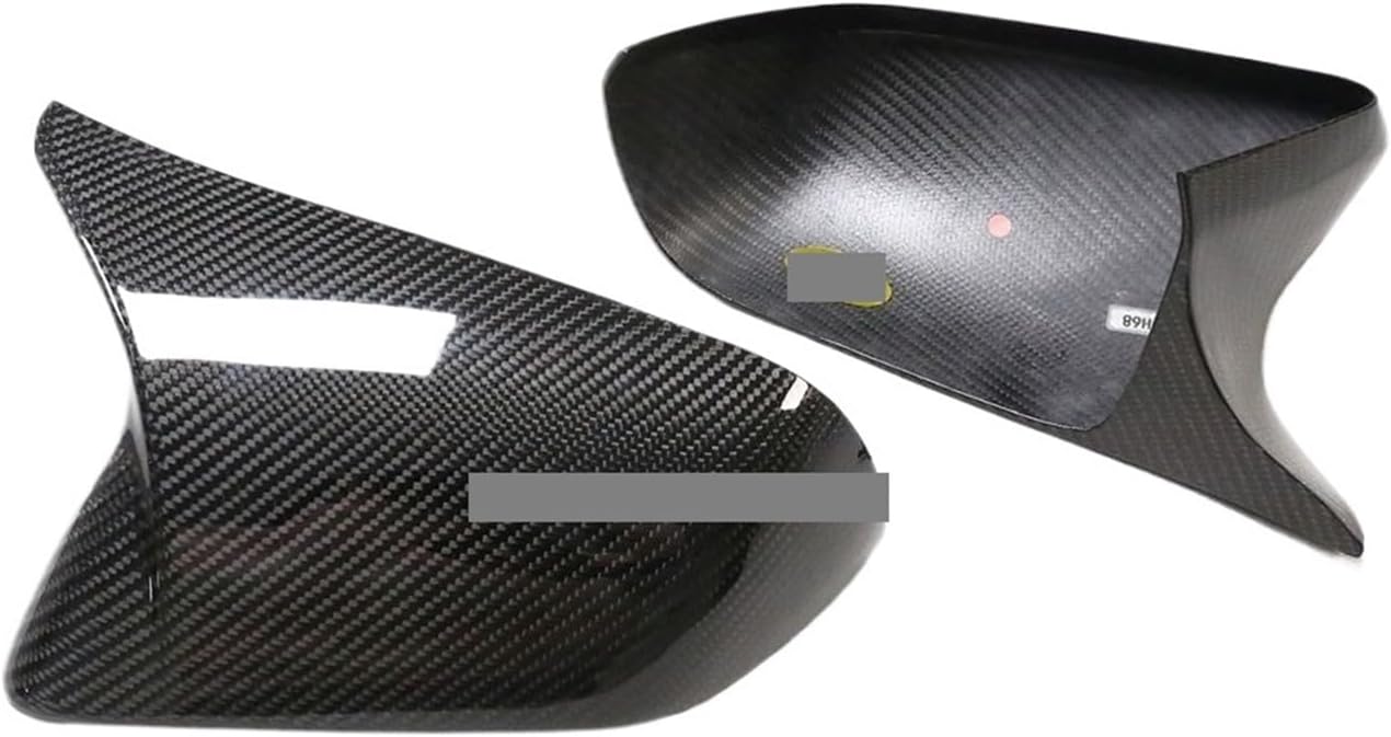 Rearview Mirror Cover Compatible For Mustang US 2014-2022 Real Carbon Fiber Side Mirror Shells Add on Frame Replacement Case 2PCS(Color:Sticker-No light A)