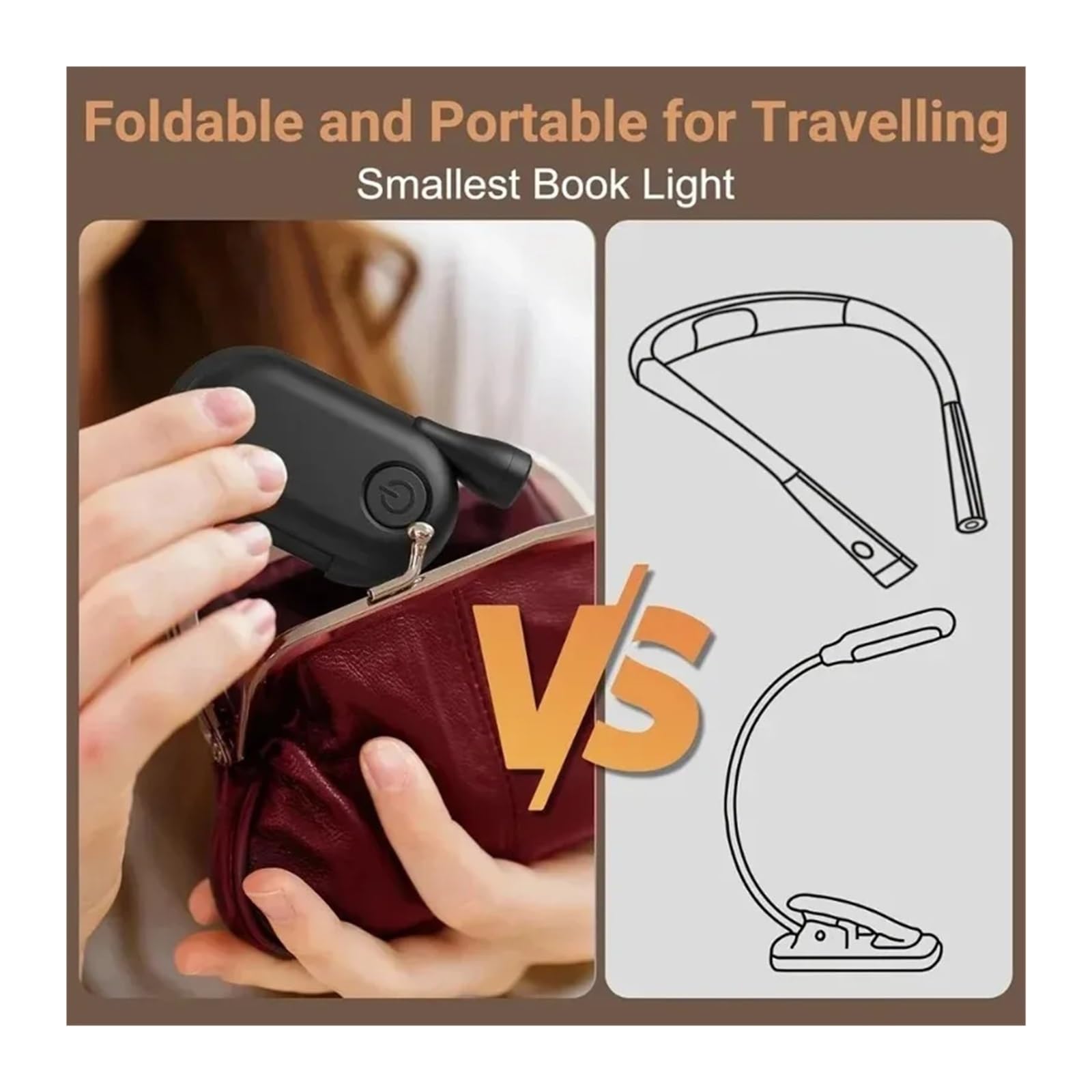 Lampada da lettura a clip Lampada da lettura a LED ricaricabile tramite USB Mini lampada da scrivania portatile for studenti e lettura sul comodino