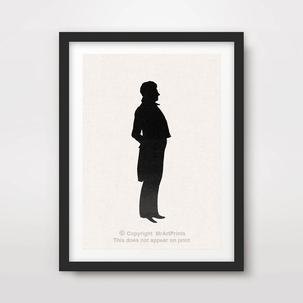 VICTORIAN SILHOUETTE CAMEO ART PRINT POSTER Vintage Portrait Black White Home Decor Interior Design Wall Picture A4 A3 A2 (10 Sizes)
