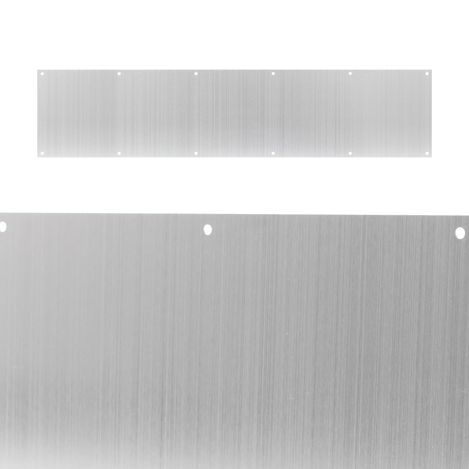 2 placas plateadas para puertas exteriores, adecuadas para placas de puerta de 36 x 8 pulgadas, placas de aluminio con tornillos para puertas interiores y exteriores para evitar que la puerta
