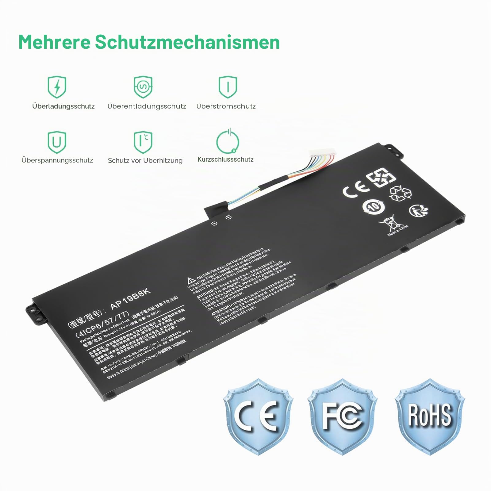 AP19B8K AP19B5K Akku für Acer Aspire 3 A315-56 A315-57 A315-57G A315-58 A315-58G A315-59 A315-59G A317-52 A317-53 A317-53G Extensa 15 EX215-54 EX215-54G