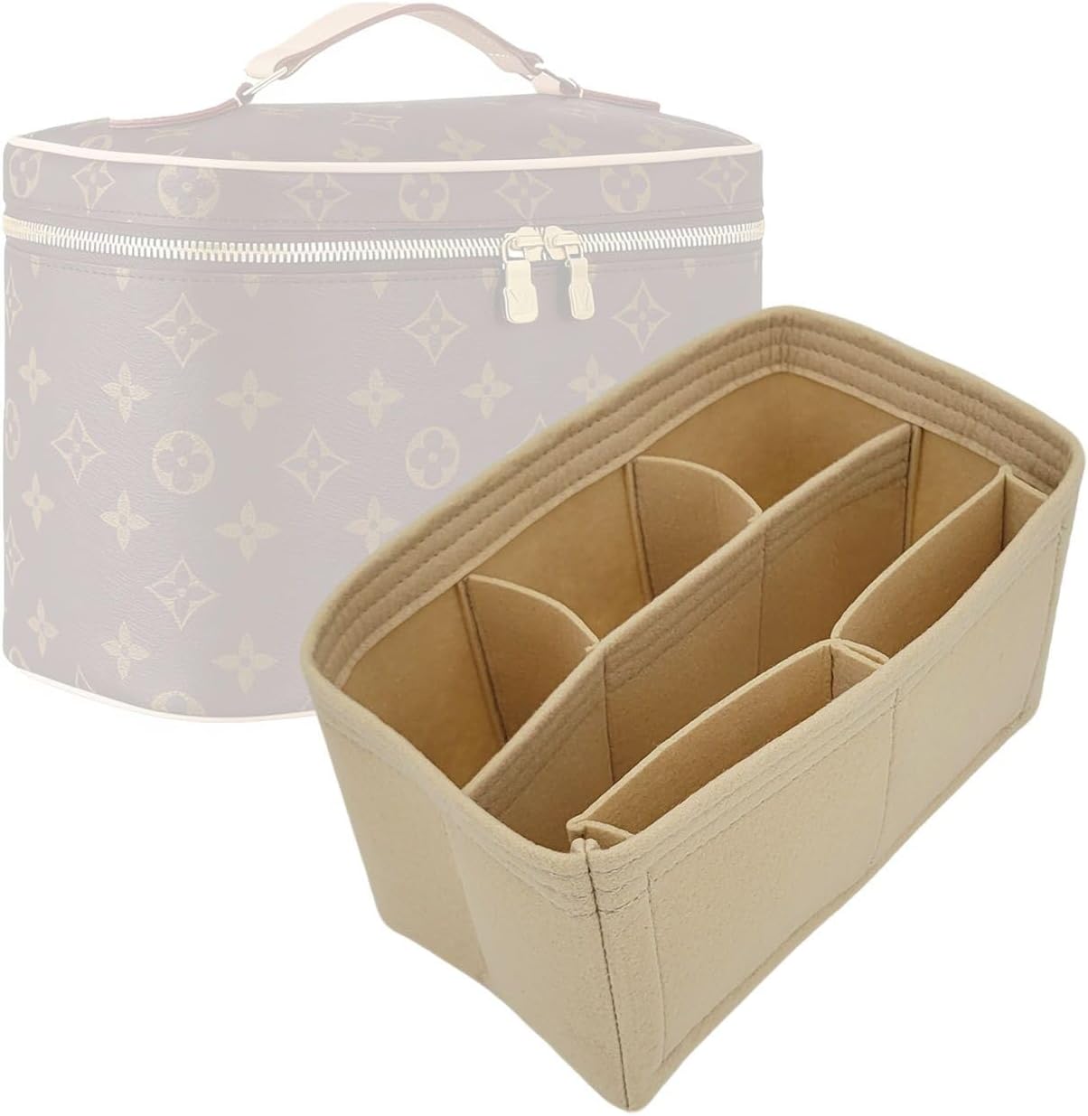 Premium Purse Organizer for Nice Mini/BB,Nice BB Organizer Insert (Beige, Nice BB)