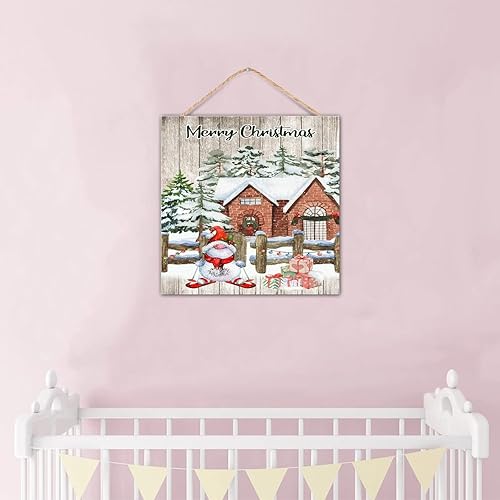 Miniatura 6 de Letrero inspirador para decoración de pared del cuarto de bebé, gnomos de árbol de Navidad, decoración de pared de camión rojo para colgar en la