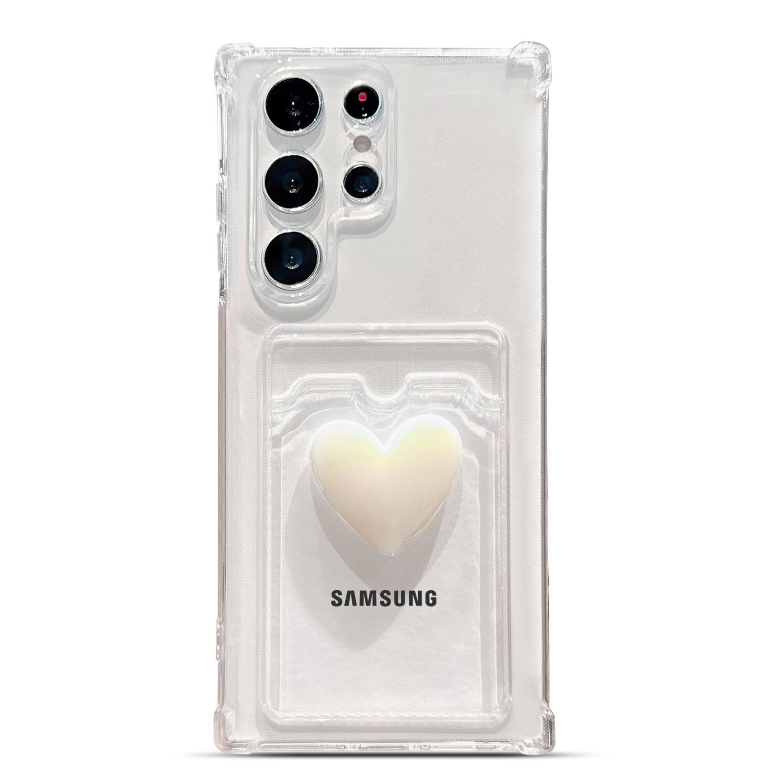 Tuokiou for Samsung Galaxy S24 Ultra Case,Cute 3D Love Heart Clear