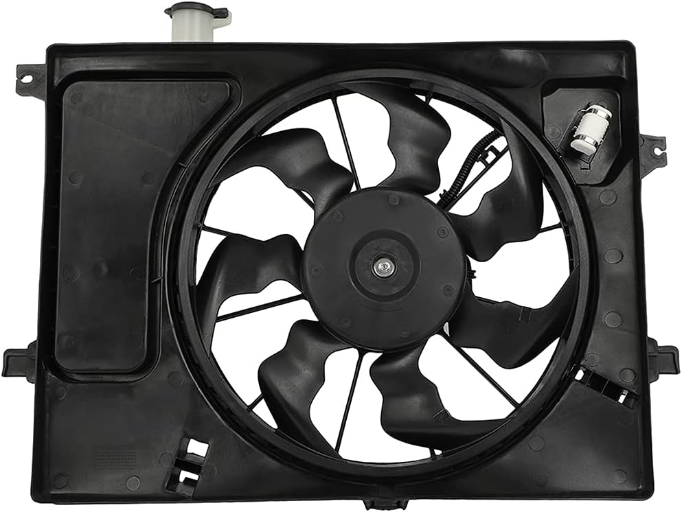 Radiator Fan Assembly Cooling Fan Driver Side/LH 621-528 KFKGF Universal Slim Fan Push Pull Radiator Fan Assembly Cooling 12V Mount Kit 2014 for Kia for Forte 2011-2013 for Hyundai for Elantra