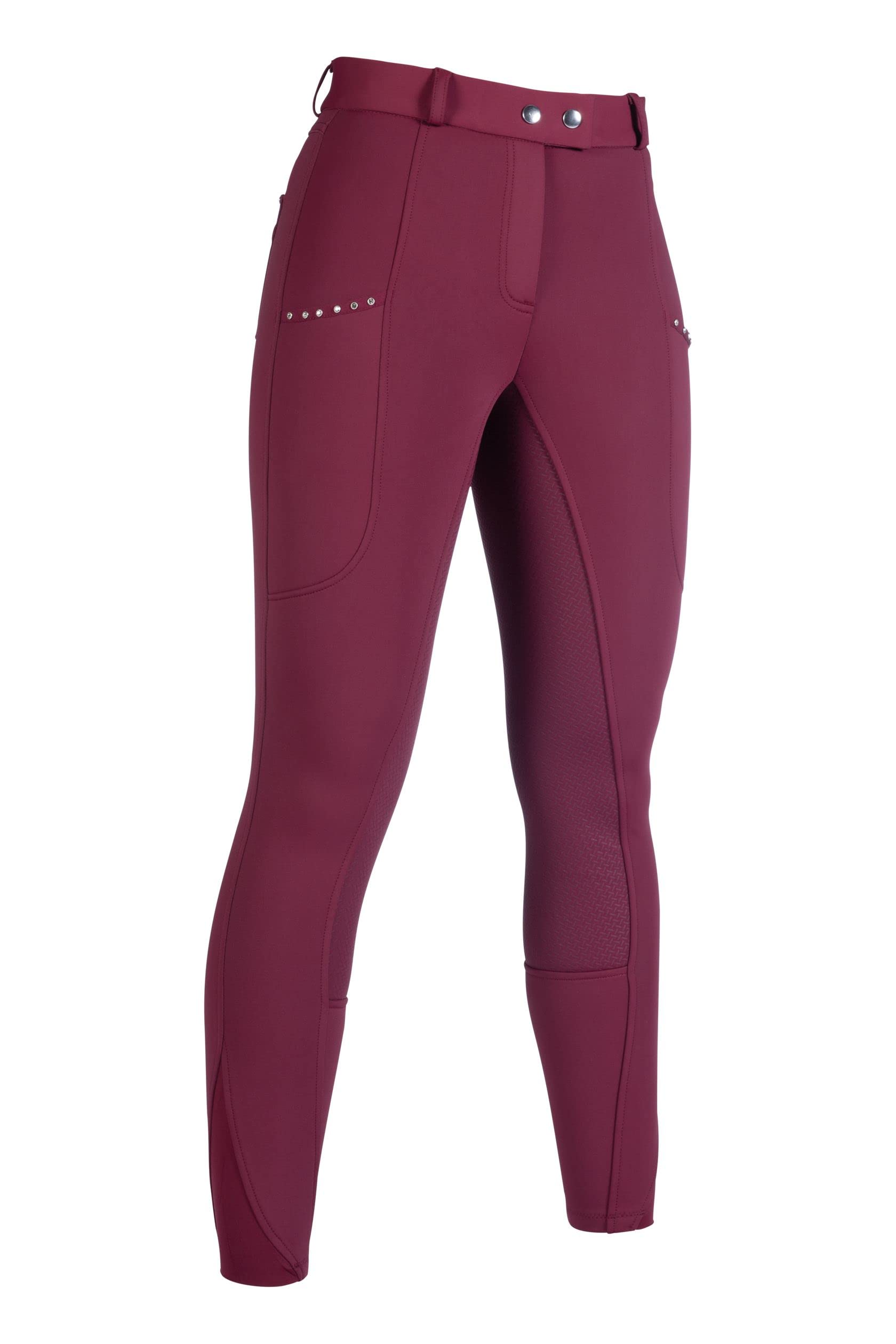 HKM Monaco Culera Full S. Pantalones de Montar para Mujer Rojo Vino 42