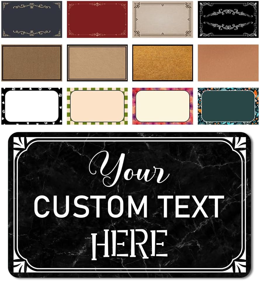 Custom Front Welcome Doormat Personalized Text Any Logo Door Mat Outdoor Indoor Entrance Floor Porch Doormat House Warming Gift Entrance Area Rugs with Non-Slip Rubber Washable Fabric 15.7"x23.6"