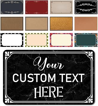 Custom Welcome Doormat - Personalized Text Logo Door Mat - Outdoor Indoor Entrance Floor Porch Rug - Non-Slip Rubber Washable Fabric - 18"x30"