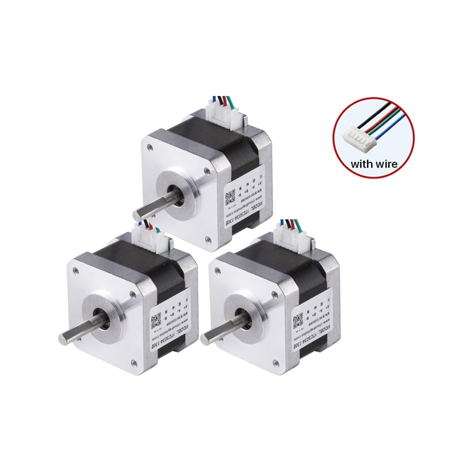 Motor paso a paso Motor paso a paso Nema 17 de 34mm, 28N.cm, 1,3a, Motor paso a paso de 2 fases for fresadora de grabado de impresora 3D CNC(17CS03A 5PCS)