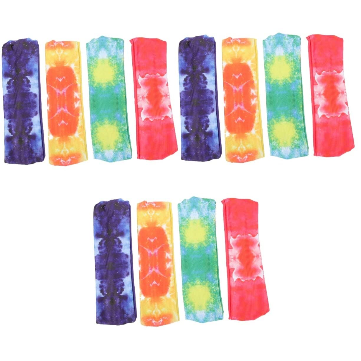 INOOMP 12pezzi Fasce Sportive Antiscivolo Per Allenamento Fasce Per Stile Tie-dye Comfort e Stabilità Per Yoga Corsa e Fitness