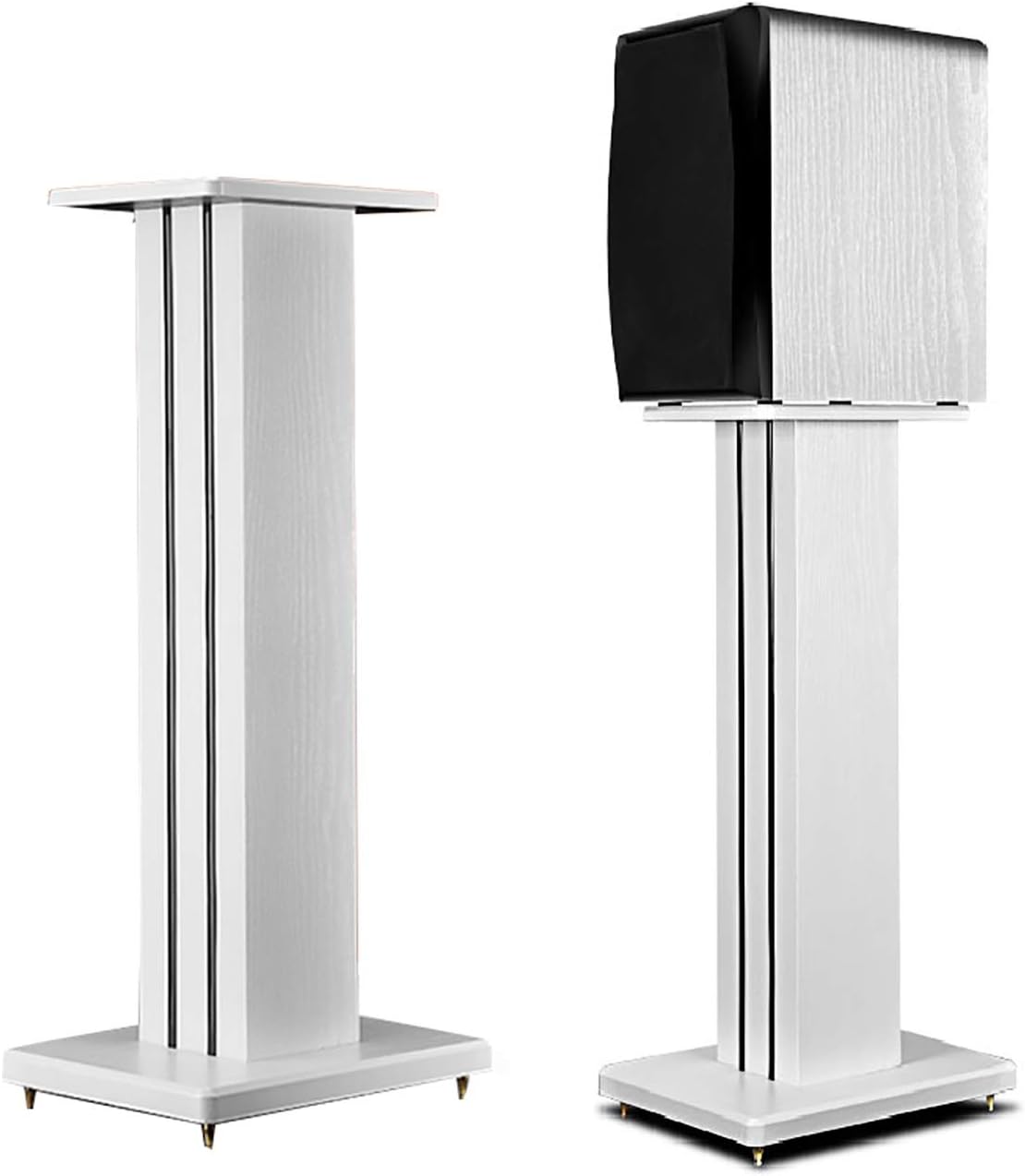 Amazon.co.jp Speaker Stand, 2 Pack Wooden Speaker Stands for Bookshelf Speakers up to 40 lbs