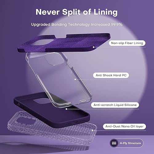 Vista 389 de TOCOL - Funda 5 en 1 para iPhone 11, con 2 protectores de pantalla + 2 protectores de lente de cámara, funda delgada de silicona líquida a prueba