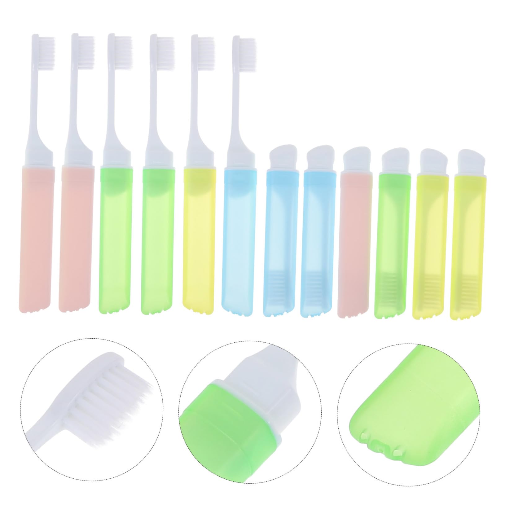PACKOVE 2 Set Spazzolino Pieghevole Spazzolino Da Viaggio A Mano Adulti Spazzolini Pieghevoli Viaggio Da Denti Spazzolini Portatili Dente Pp Colore Casuale 12 Pezzi * 2