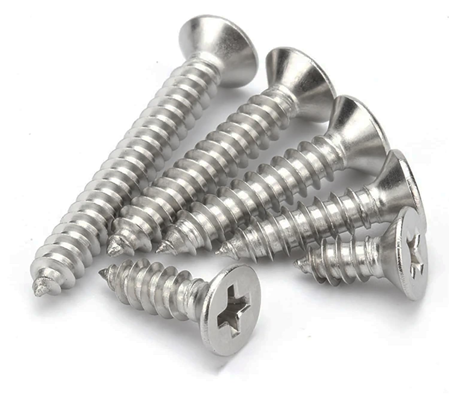 EBAIJQUO M3×10mm Phillips Flachkopf-Holzschrauben 304 Edelstahl selbstschneidende hochfeste Schrauben für das Bauwesen und die Tischlerei(100 Stück)