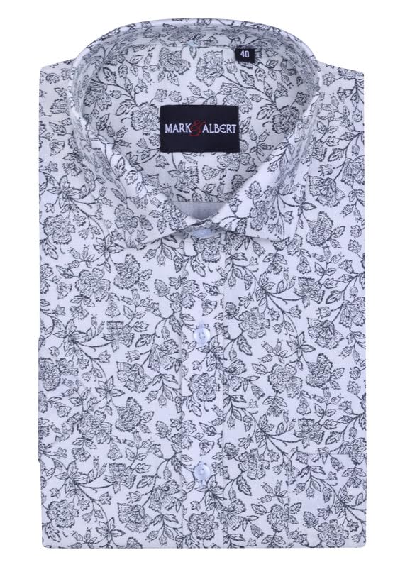 Image of MARK & ALBERT Mens Half Sleeves Printed Shirt