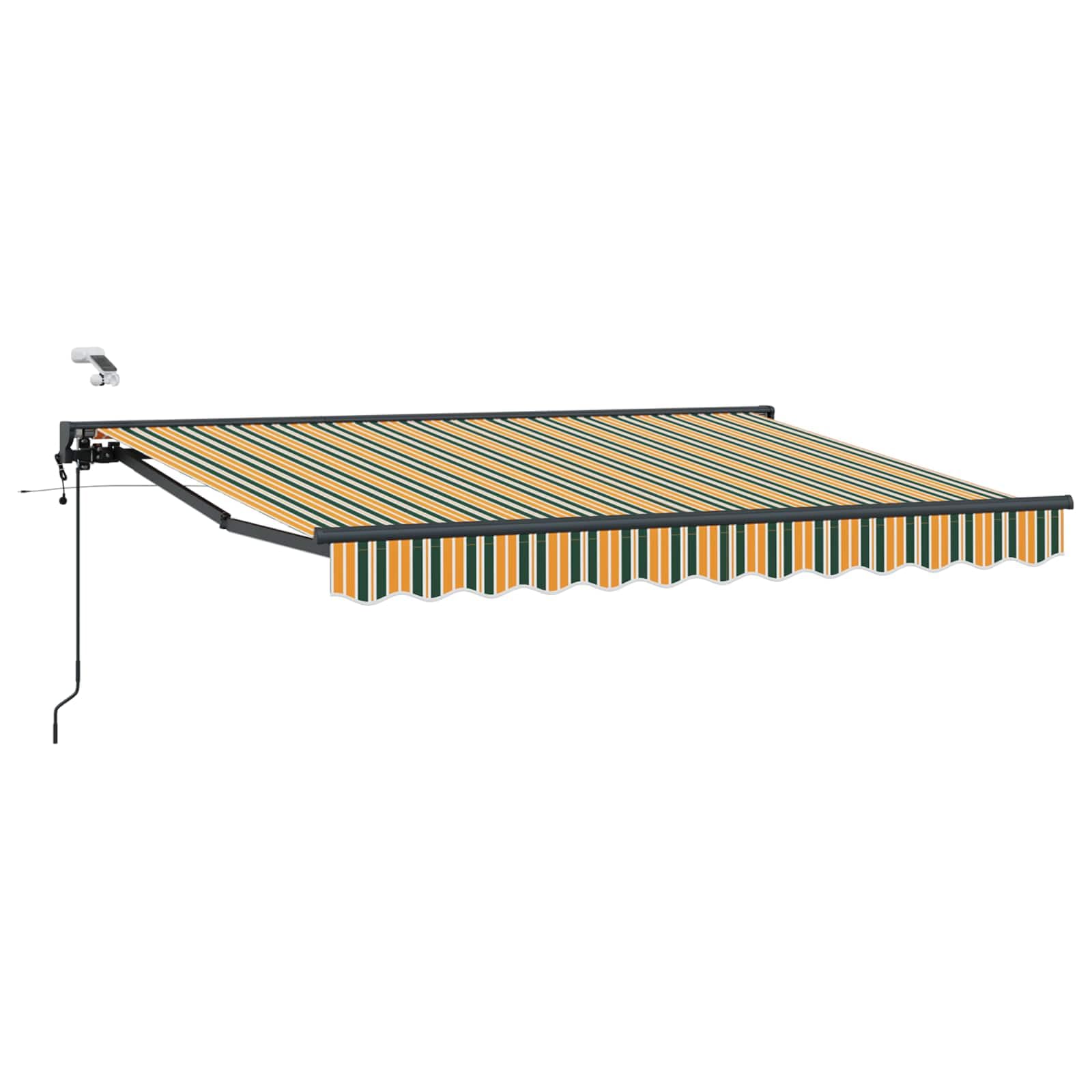 Auvent rétractable électrique 3,5 x 2,5 m vert jaune store extérieur