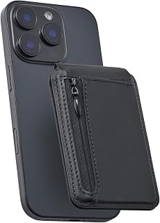 Elecom 宜丽客 智能手机卡钱包支架 MAGKEEP 卡收纳2张 附带防磁片 零钱收纳 带口袋 纵横均可放置 带支架功能 轻便 纤细设计 哑光质感 黑色 AMS-MAGCWSBK