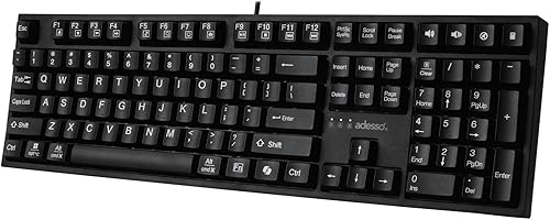ADESSO AKB-670UB Teclado mecánico con tecla de acceso rápido AI Copilot - Interruptor azul, compatible con varios sistemas operativos Productividad