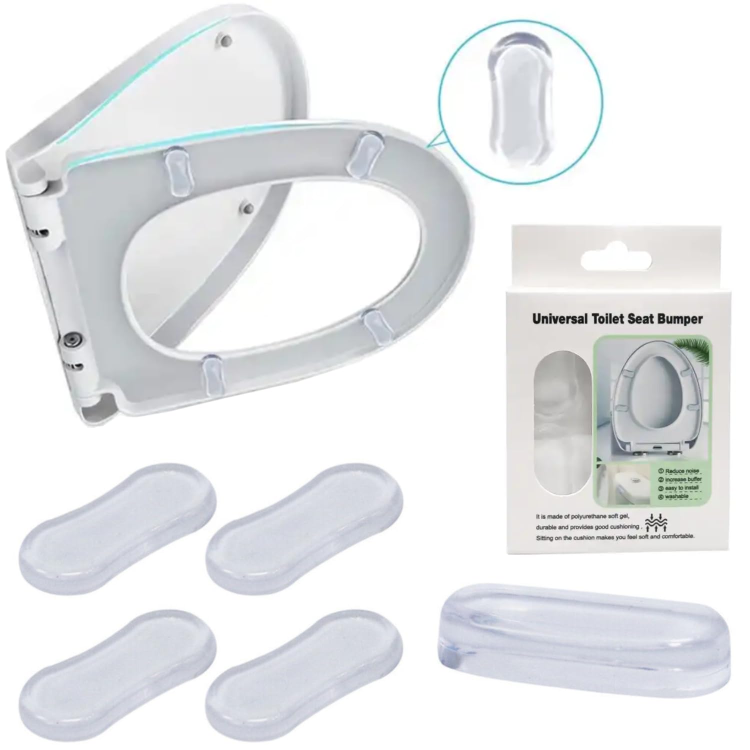Prostuff.in® 5 Pcs Universal Toilet Seat Bumper Pads for Bidet Attachment with Strong Adhesive Reduce Noise Toilet Seat Cover Transparent Color (B0CQP596LC) Amazon Price History, Amazon Price Tracker