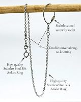 Vista 4 de Cadena de pie de pájaro cuerda de entrenamiento de acero inoxidable para exteriores, loro al aire libre, accesorios para anillo de pie de tobillo