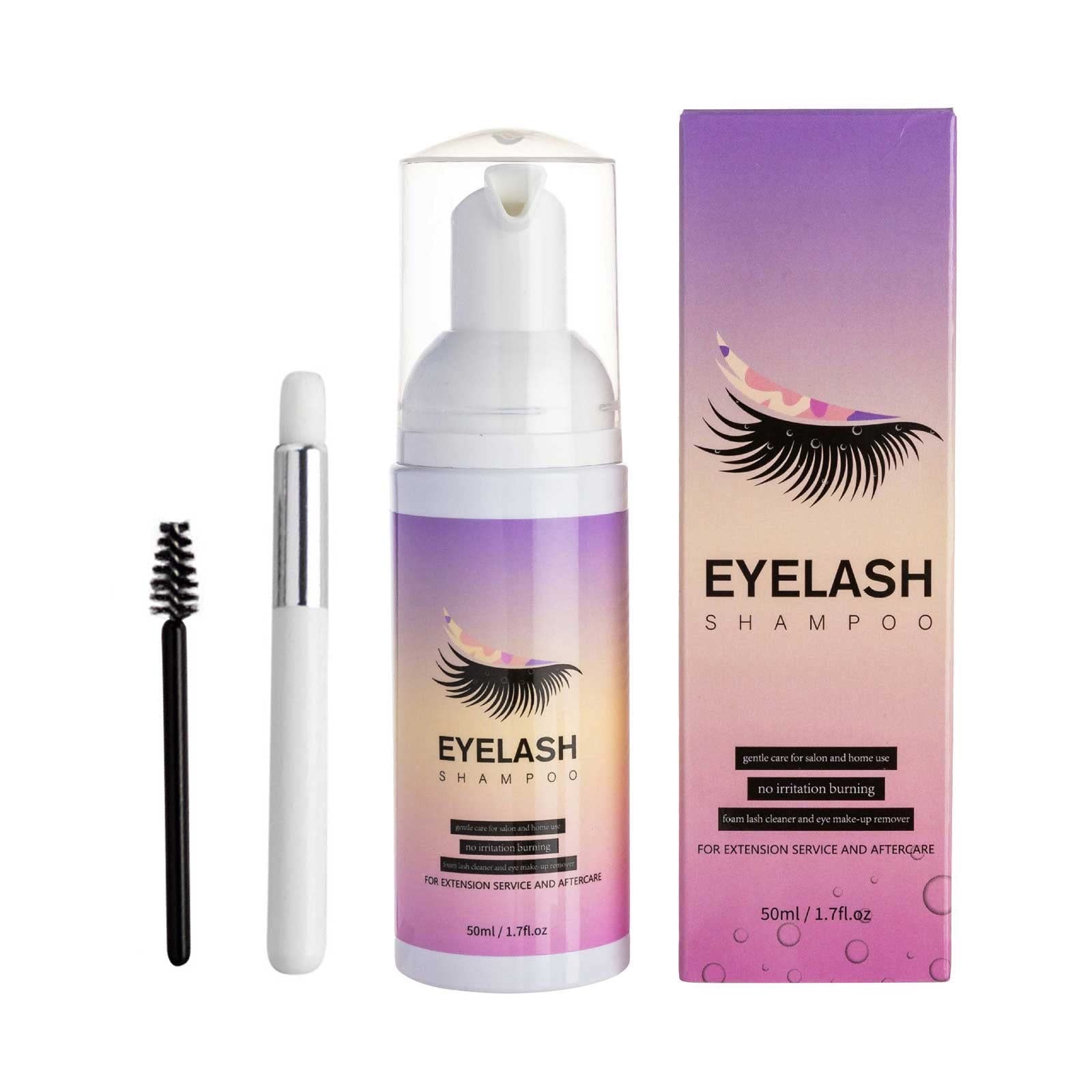 IUNSER Eyelash Extension Cleaner 50ml + Brush Eyelash Cleaner Eyelash Bath Eyelash Cleaner For Professionals Sand Personal Use 50ml Allies of Skin (white, One Size)