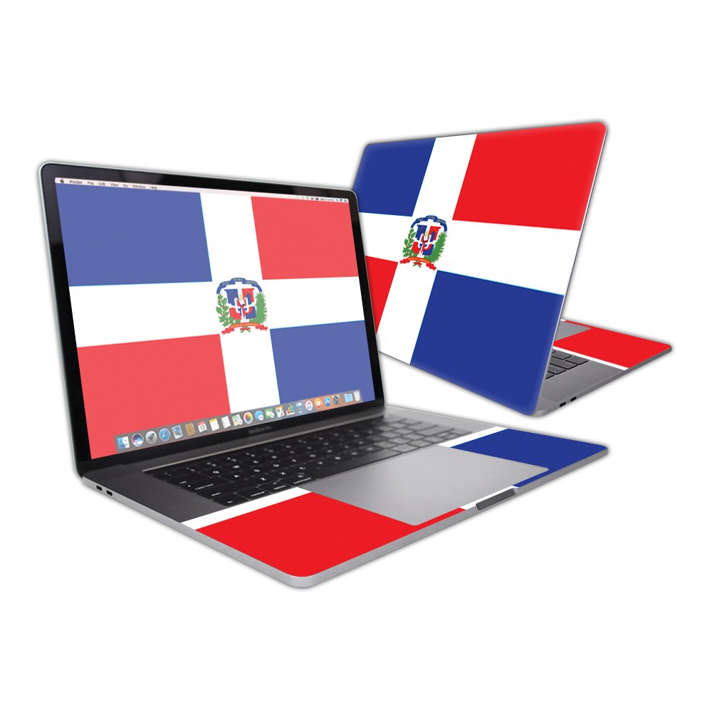 MightySkins Skin Compatible with Apple MacBook Pro 15" (2019-2016) Touch Bar wrap Cover Sticker Skins Dominican Flag