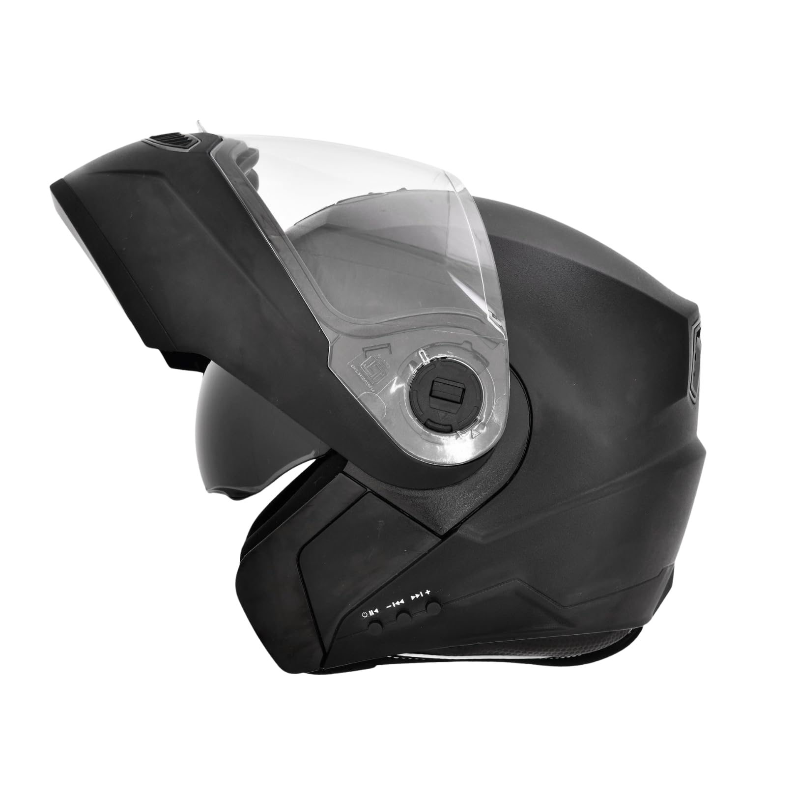 HeadFox Helmet N2 Air 7 Smart Helmet with Bluetooth Calls | Music | GPS | Waterproof | Voice Asst. Dashing Double Visor (Matt Black, M)