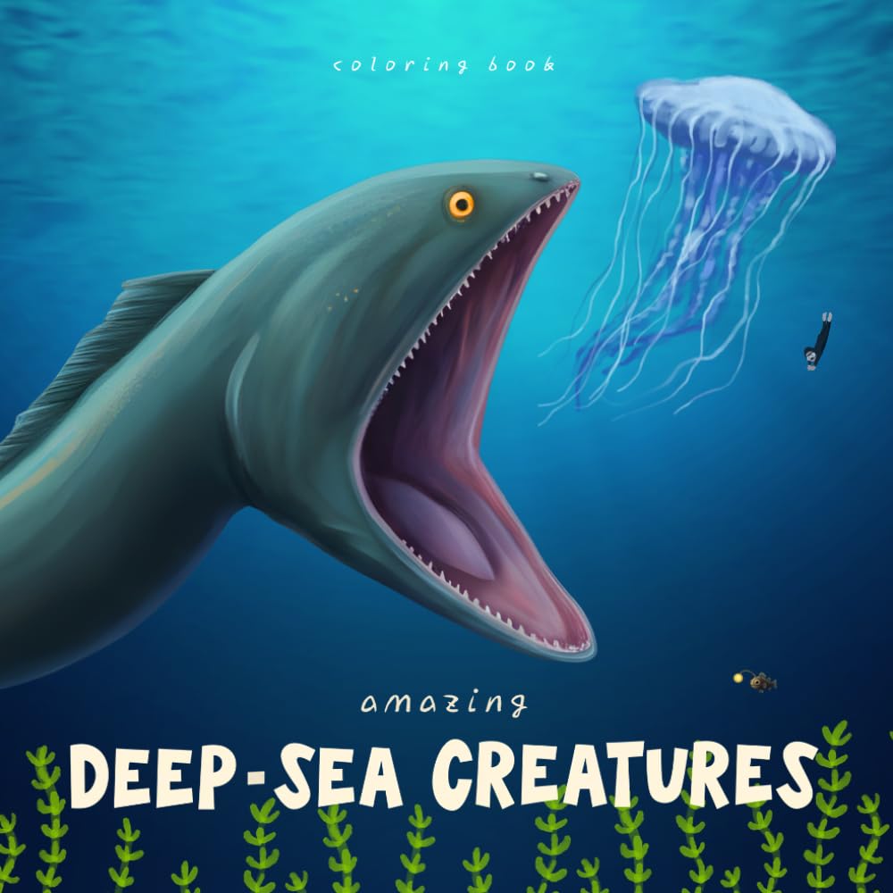 Amazing Deep-Sea Creatures: A Coloring Book Featuring Real Deep-Sea Animals (Ocean Animals)