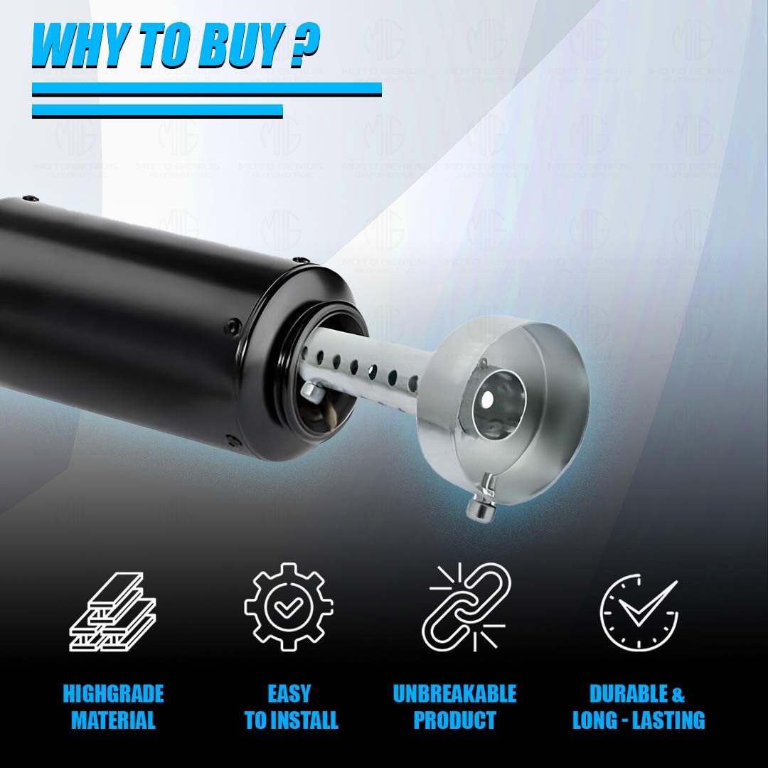 MOTO GENIUS Motorcycle Stainless Steel Universal Exhaust DB Killer | 51mm Silencer Muffler for Enhanced Performance (Funnel Shape) - Image 3 thumbnail