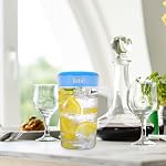 Housoutil 2000ml Plastic Pitcher with Lid, 70oz Covered Cold Water Bottle, Clear Straining Juice Jug Round Lid for Hot/Cold Lemonade Juice Beverage Ice Tea Kettle