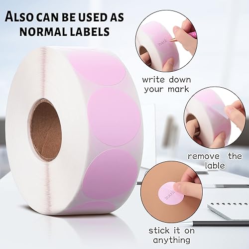 Miniatura 6 de 4500 unidades de 3 rollos de calcomanías térmicas directas redondas de 1.5 pulgadas, etiquetas adhesivas térmicas circulares imprimibles para