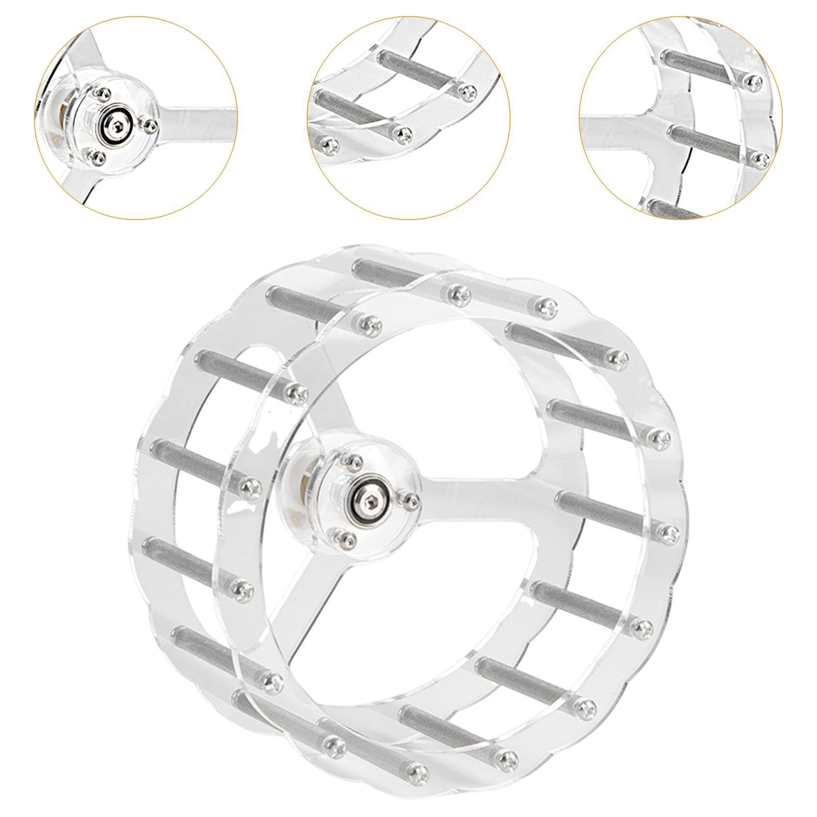Accessorio per L'esercizio degli Uccelli, Giocattolo con Ruota Silenziosa per Parrocchetti E Tartarughe, Bastoncino di Metallo, 19.5 Cm di Diametro