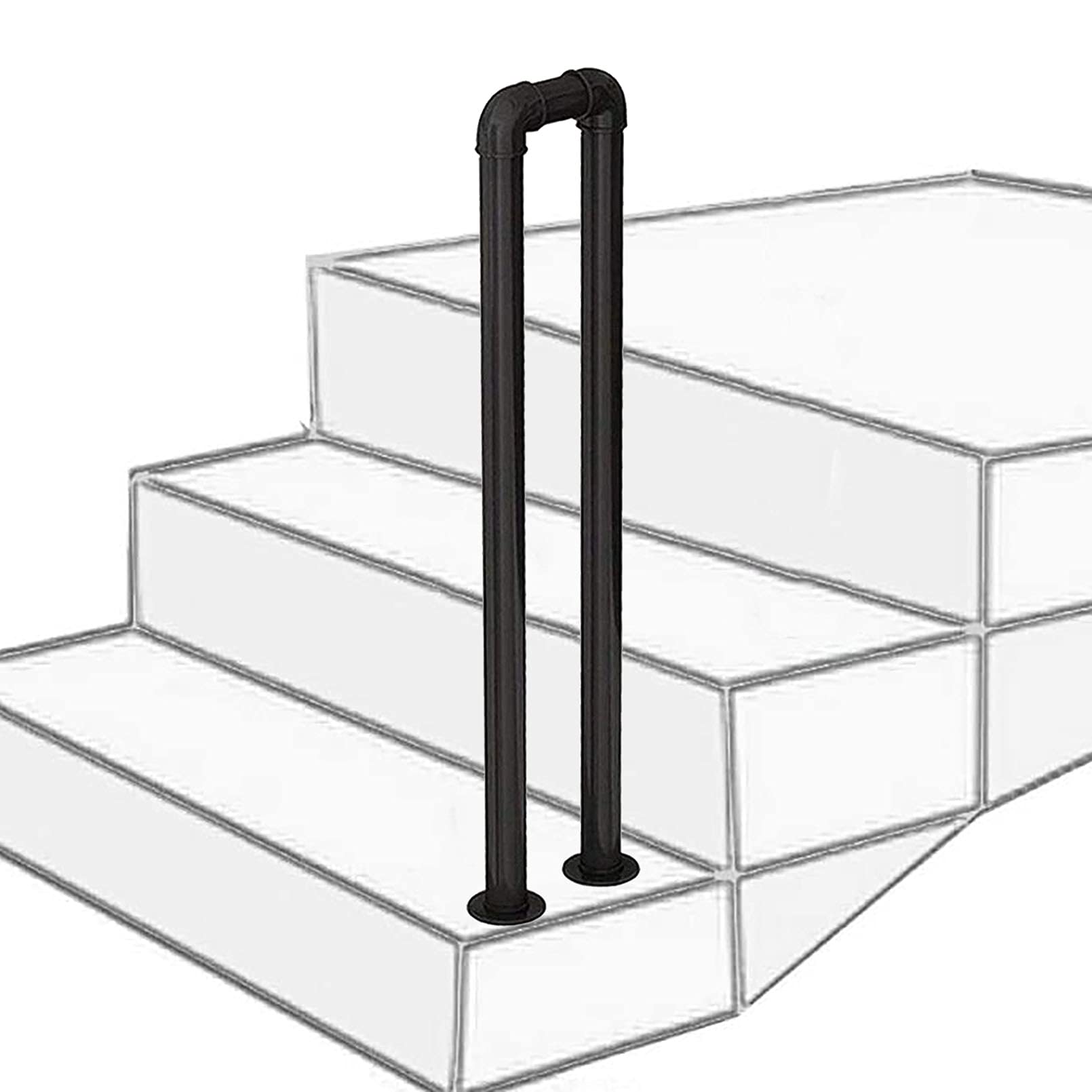 Amazon.co.jp: 階段用 U字型ステップ手すり 滑り止め 安全