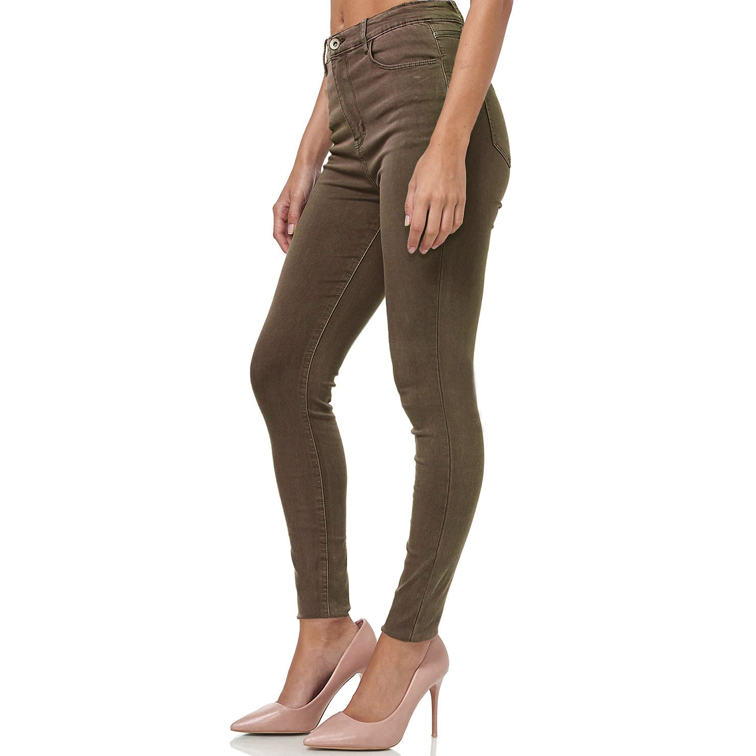 Gloop Jeans elasticizzati da donna, pantaloni in jeans skinny Fit, pantaloni elasticizzati, push up a vita alta