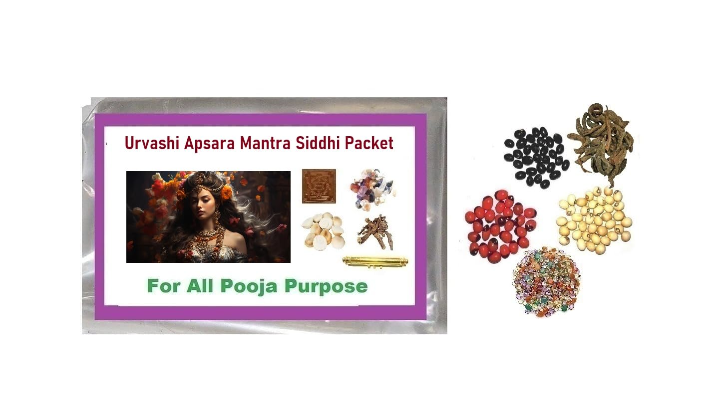 Urvashi Apsara Mantra Siddhi Packet with Manual (Mantra, Yantra, Stotra, Kavach etc) & Sadhana Process by Tantraguru Debiprasad Mishra with Urvashi Apsara Mala and Shila.-image-6