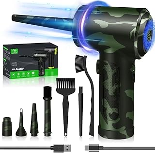 Compressed Air Duster, Keyboard Cleaner-100000RPM New-Upgraded Canned Airs Duster, Electric Computer Cleaner, Air Can Air Blower Cleaning Kit-Dust Spray for PC Dust Off Replace Compressed Air Cans