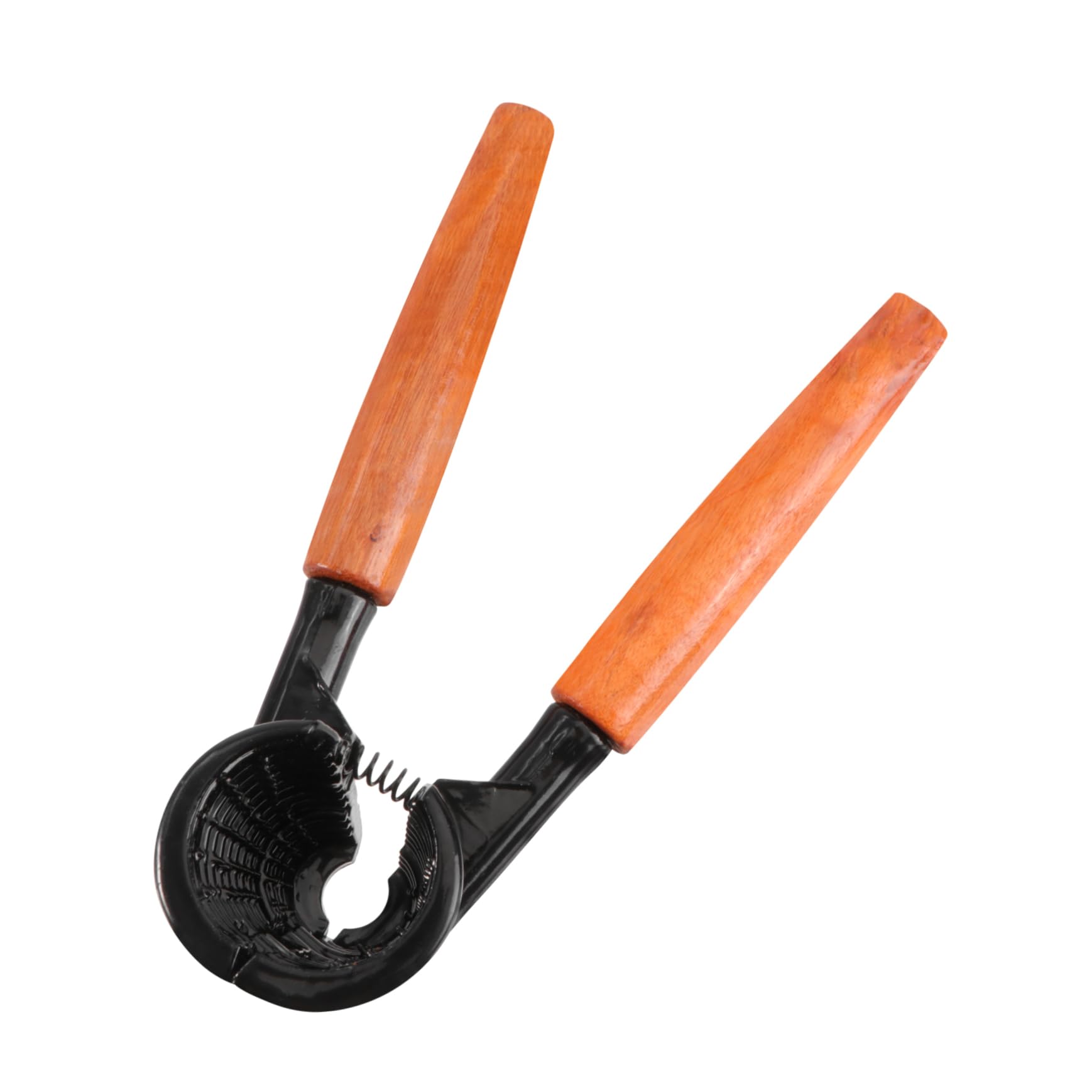 Hemobllo Wooden Handle Aluminum Alloy Nut Crackers for Walnuts Pecan Hazelnut Shelling Heavy Duty Ergonomic Design Skid Easy to Use Kitchen Tool Random Color