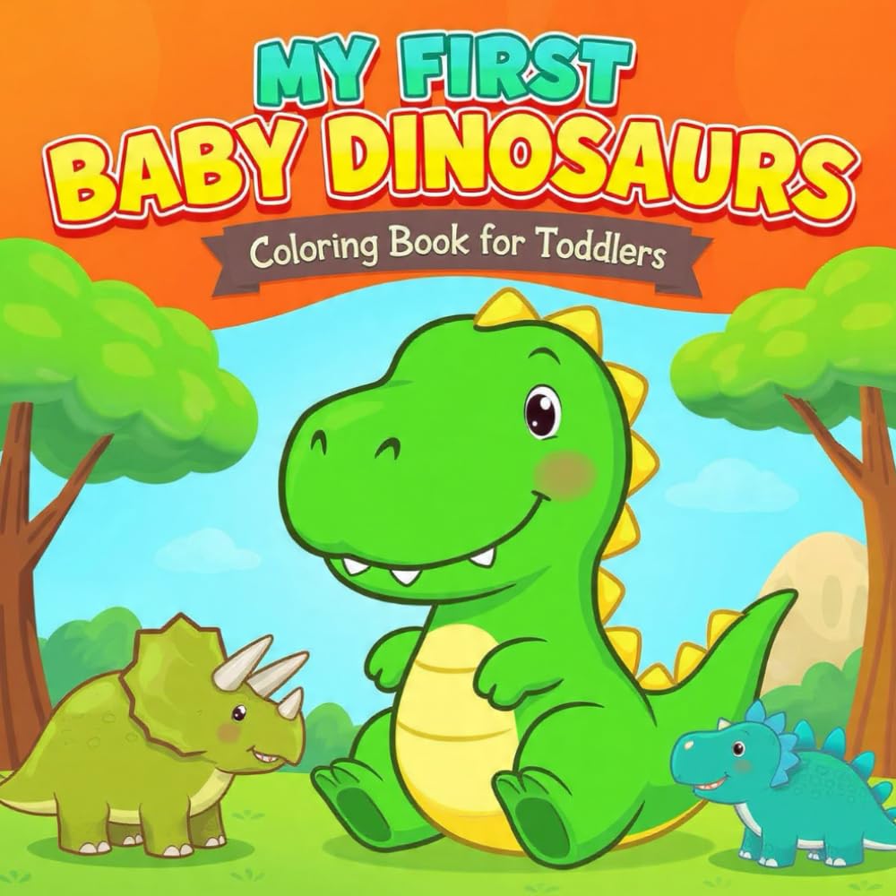 My First Baby Dinosaurs Coloring Book for Toddlers: Big and Easy Dino Coloring Pages for Kids Ages 1–4 | Bold Outline Cute Dinosaurs for Little Hands