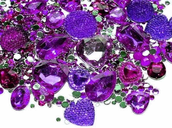Purple 50x Sparkly Mix Flat Back Rhinestone Teardrop Large AB Cabochon Bead No Holes Diamante Gem Crystal Pear Round Big Heart Assorted ridescent 8mm 10mm 14mm 16mm 18mm 20mm 22mm Jewel Silver (50)