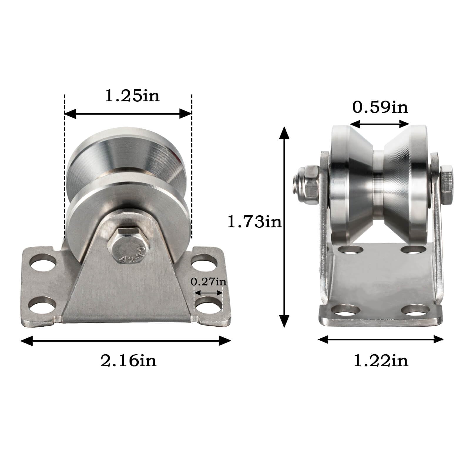 Stainless Steel Cable Pulley - 2-Piece Set -2 Stainless Steel Cable Pulley - 2-Piece Set -2