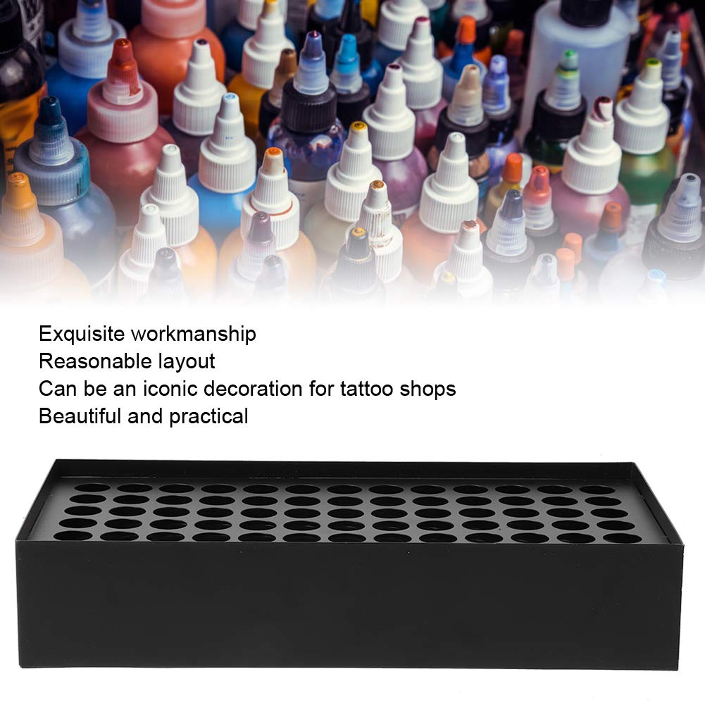 Iron Wall Mounted Tattoo Ink Display Nizer Rack with 78 Holes Tattoo Ink Holder for Permanent Makeup Pigment Support for Tattoo Ink Bottles