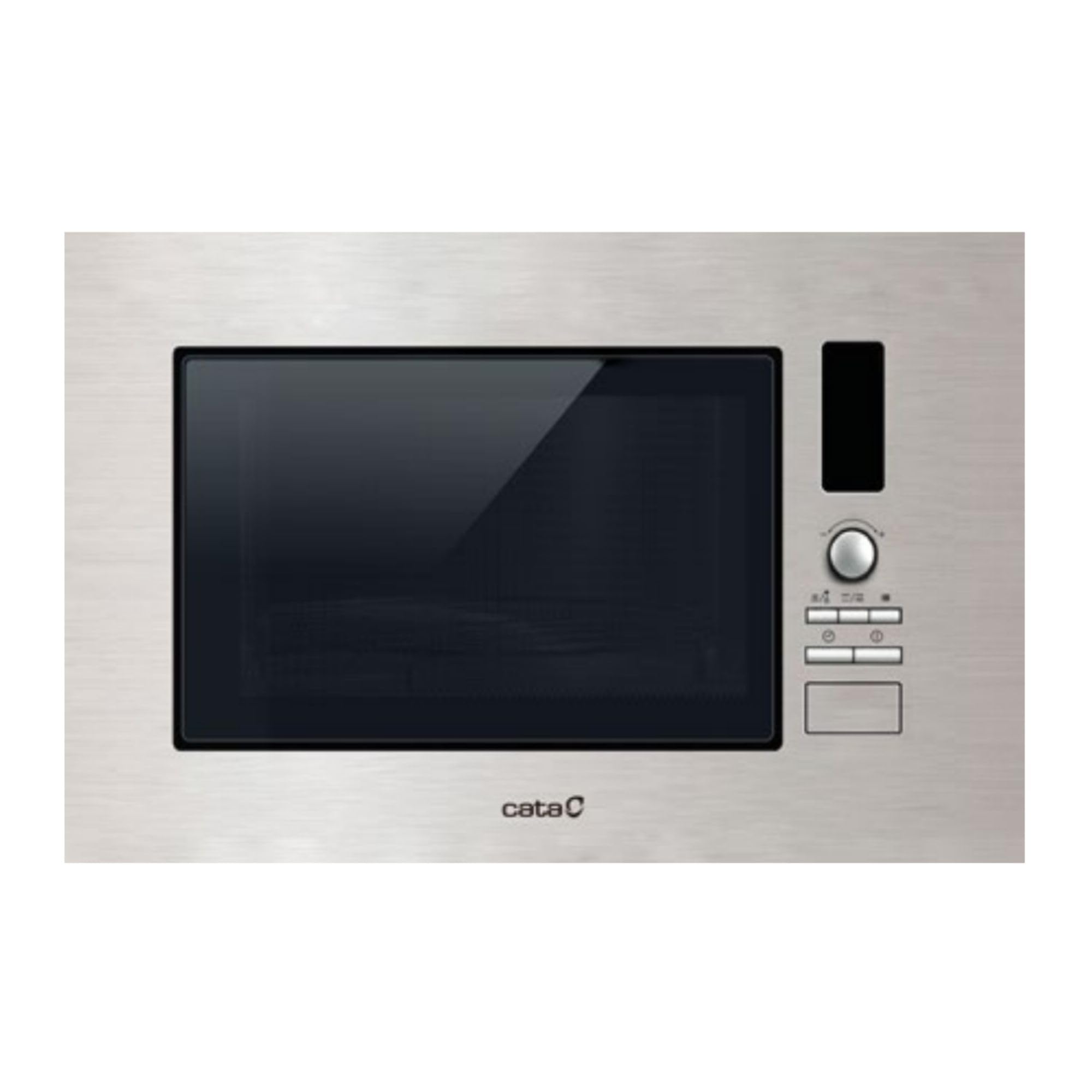 Cata MC 20 D X - Microonde da incasso, 20 litri, 60 cm, grill, 7 livelli di potenza, in acciaio inox, grigio