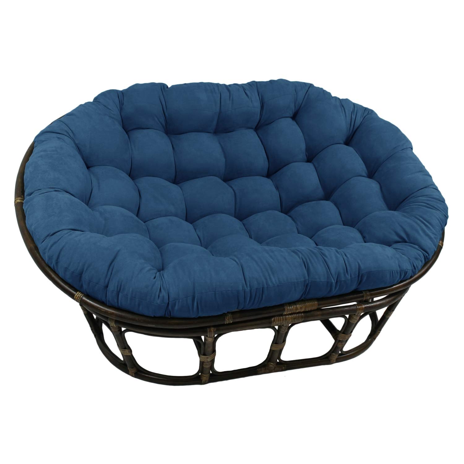 International Caravan Furniture Piece 63x45-Inch Double Papasan with Micro Suede Cushion
