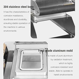 XQZMZSCP Food Tray Sealer Machine, Takeaway Box Hand Pressure Food Packaging Machine with Temperature Control - Commercial Stainless Steel Vegetables (14 * 14cm)