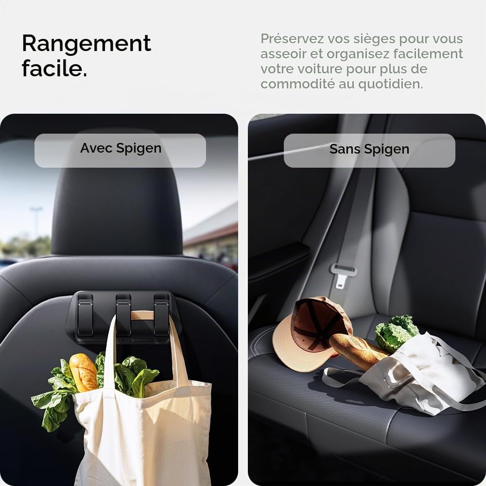 Spigen Crochets Arrière pour Appuie-Tête de Siège Auto en Caoutchouc