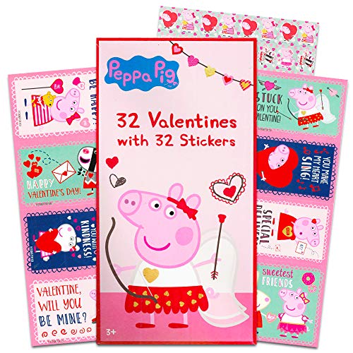 32 Peppa Pig Valentine Day Sharing Cards for Kids
